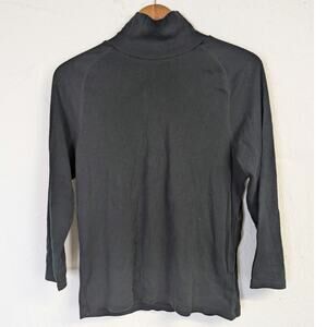 Banana Republic Turtleneck Black Womens Large Classic Office Preppy Fitted Soft